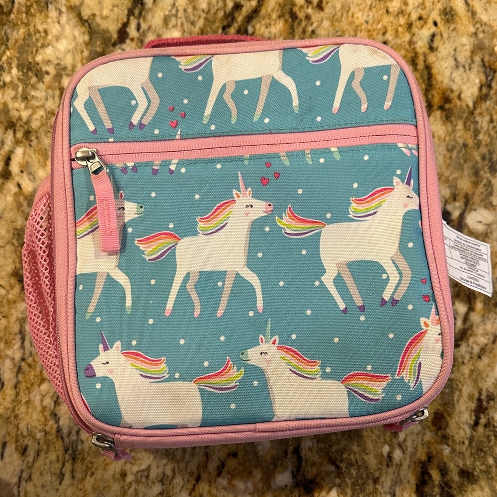 Pottery Barn Kids Unicorn Lunch Bag - Pink and Blue